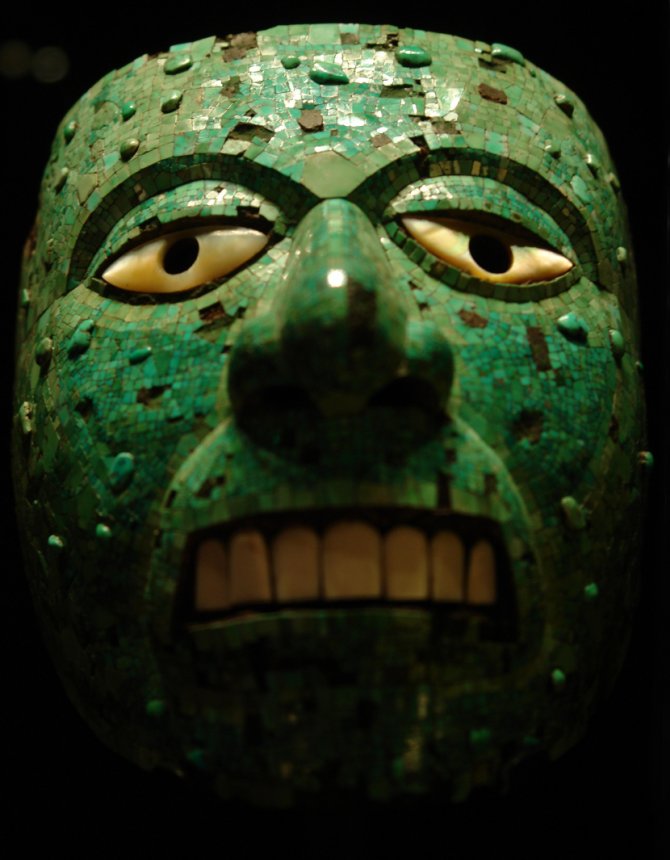 Astečka tirkizna maska. Foto: Wikimedia Commons/Z-m-k