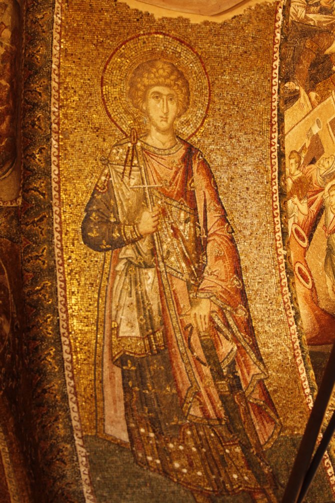 Sveti Đorđe na vizantijskom mozaiku u carigradskoj crkvi Hrista Spasitelja u Polju. Foto: © José Luiz Bernardes Ribeiro / CC BY-SA 3.0 / Wikimedia Commons