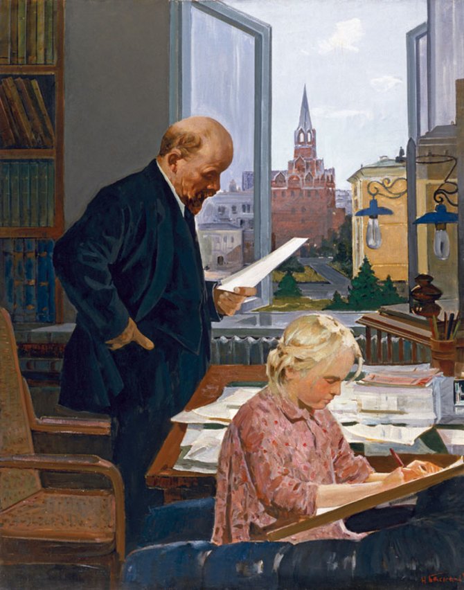 "Lenjin u Kremlju", slika Nikolaja Baskakova iz 1960. godine, primer je socijalističkog realizma u slikarstvu. Foto: Wikimedia Commons/leningradschool.com