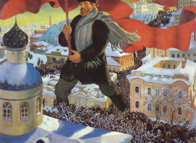 Boljševik. Boris Kustodijev, 1920. Foto: Wikimedia Commons/abcgallery.com