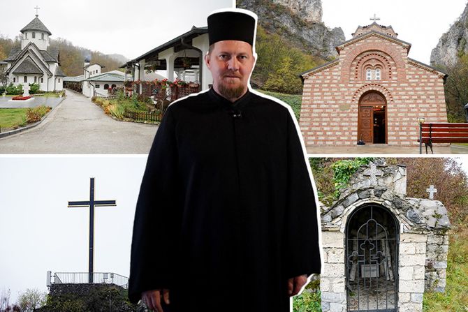 Manastir Svetog Nikolaja Velimirovića nalazi se u podnožju Soko grada