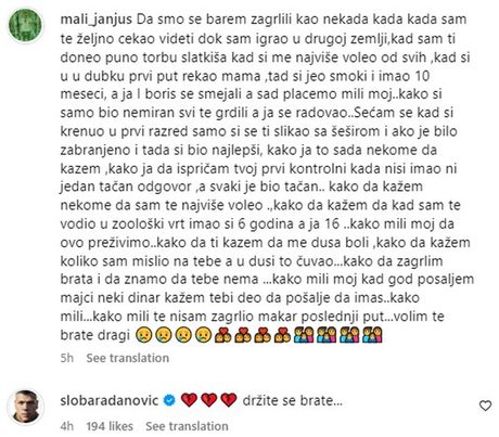 Sloba Radanovi Se Obratio Janju U Nakon Porodi Ne Tragedije Telegraf Rs