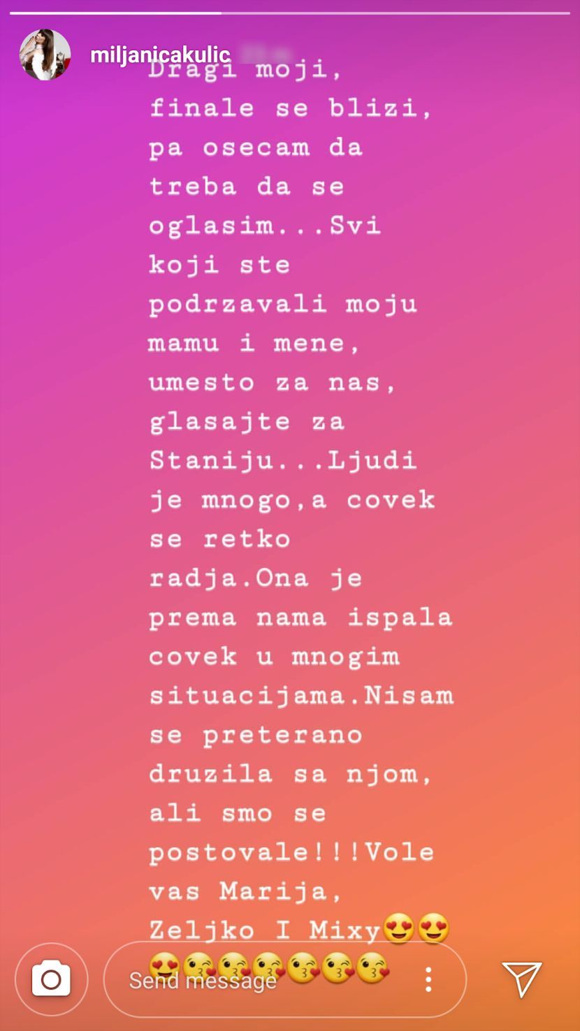 Miljana Kulić, objava