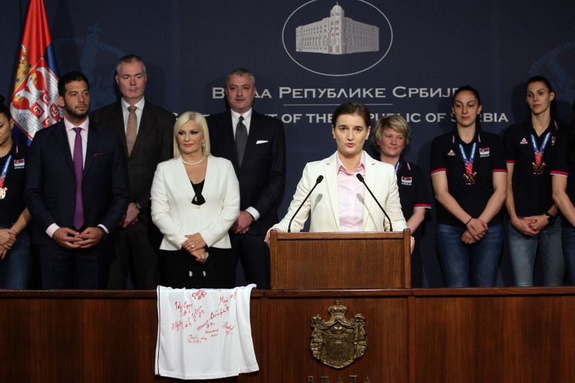 Ženska košarkaška reprezentacija Srbije, prijem Ana Brnabić Ženska košarkaška reprezentacija Srbije, prijem Ana Brnabić
