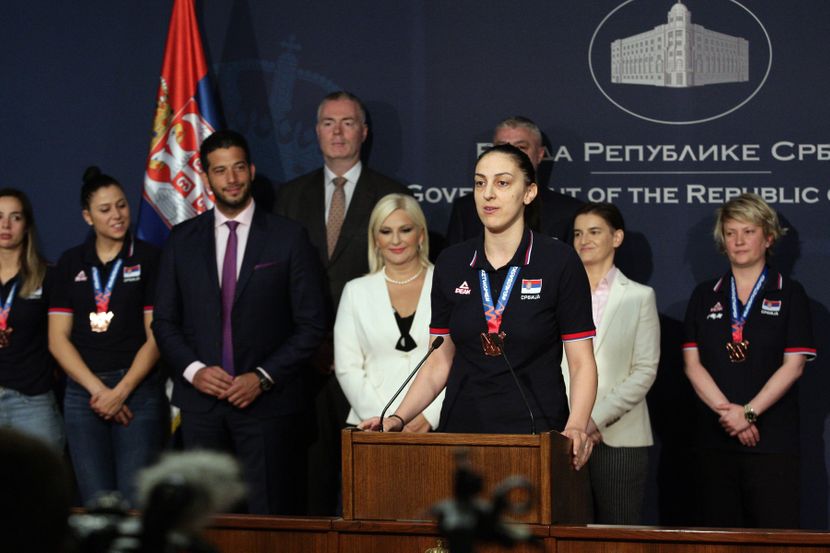 Ženska košarkaška reprezentacija Srbije, prijem Ana Brnabić Ženska košarkaška reprezentacija Srbije, prijem Ana Brnabić