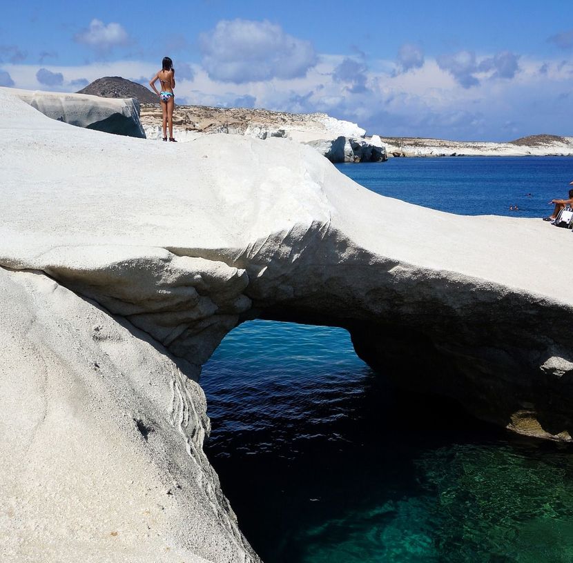 Milos, Grčka, Ostrvo, Plaža, Stena Milos, Grčka, Ostrvo, Plaža, Stena
