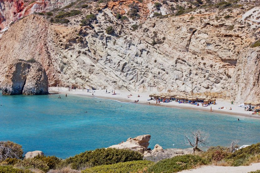 Milos, Grčka, Ostrvo, Plaža, Stena Milos, Grčka, Ostrvo, Plaža, Stena