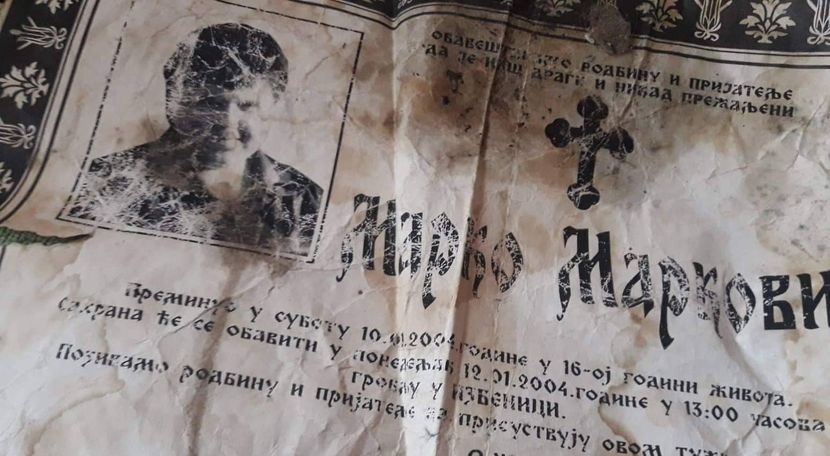 Marko Marković iz Varvarina, umrlica Marko Marković iz Varvarina, umrlica