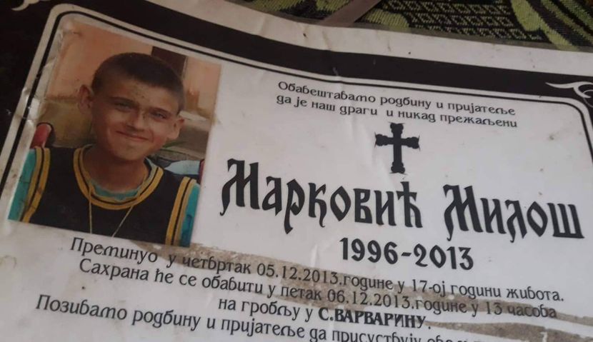 Miloš Marković iz Varvarina, umrlica Miloš Marković iz Varvarina, umrlica