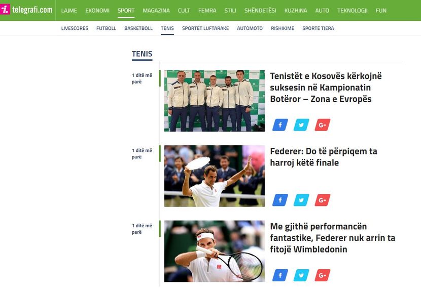 Telegrafi, Đoković, Federer, Vimbldon Telegrafi, Đoković, Federer, Vimbldon
