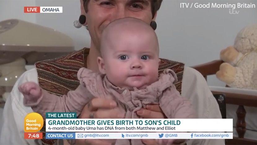 Baba rodila dete sinu Baba rodila dete sinu