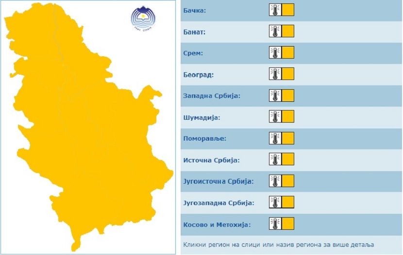 Narandžasti meteoalarm, Srbija, vreme Narandžasti meteoalarm, Srbija, vreme