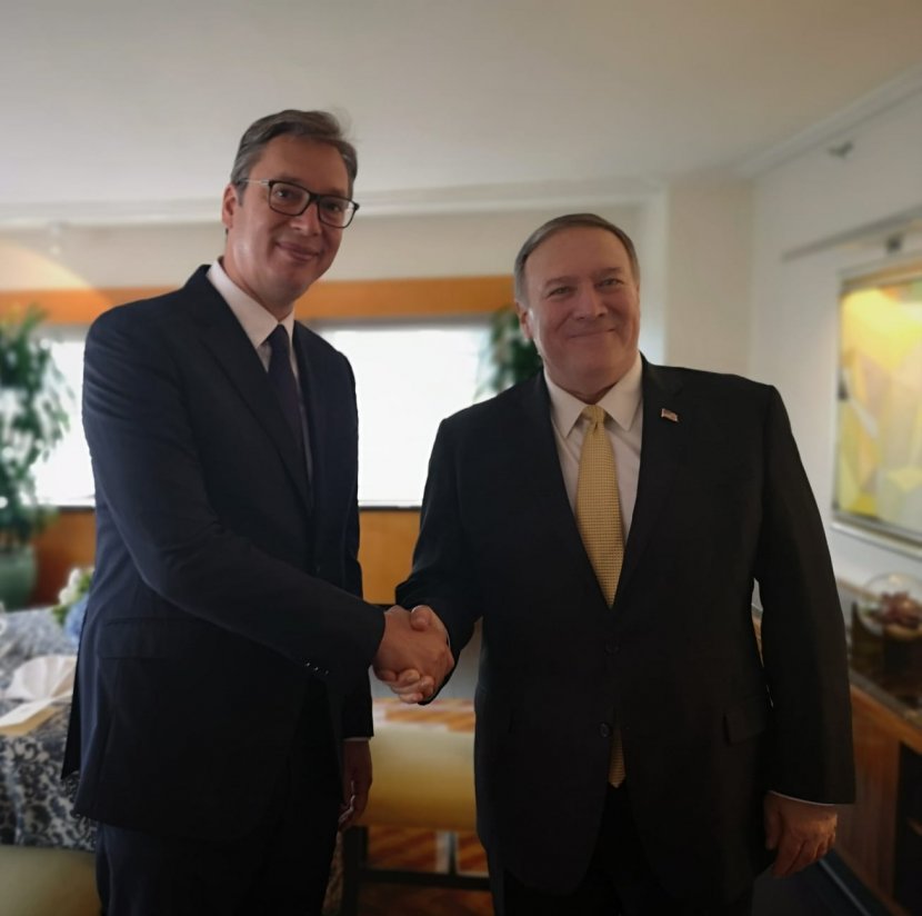 Aleksandar Vučić i Majk Pompeo Aleksandar Vučić i Majk Pompeo
