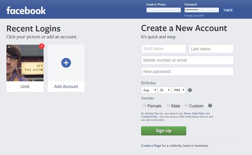 Facebook Login Facebook Login