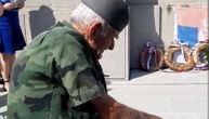 Djordje who guards Serbian military cemetery is 91 and can barely stand, but he stood for the anthem