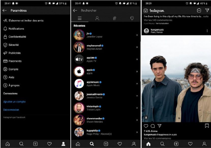Instagram dark mod Instagram dark mod