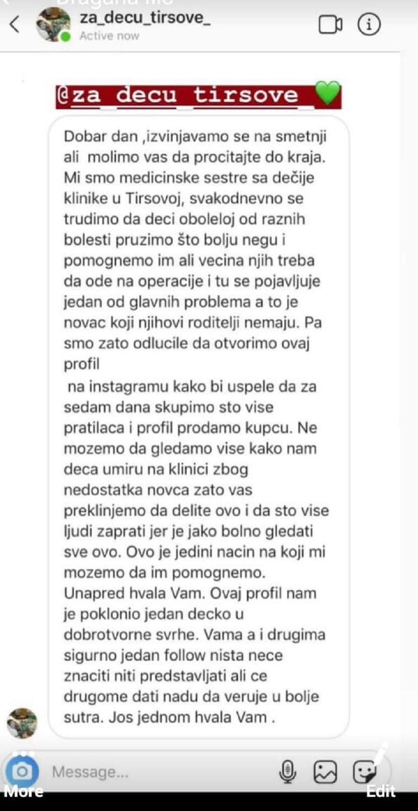 Tiršova, lažni profil, Instagram, medicinske sestre Tiršova, lažni profil, Instagram, medicinske sestre