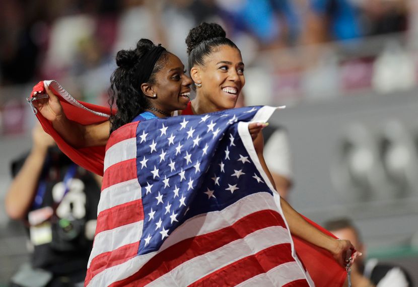 Britni Braun I Mudžinga Kambudži, 200 metara finale, Doha 2019 Britni Braun I Mudžinga Kambudži, 200 metara finale, Doha 2019