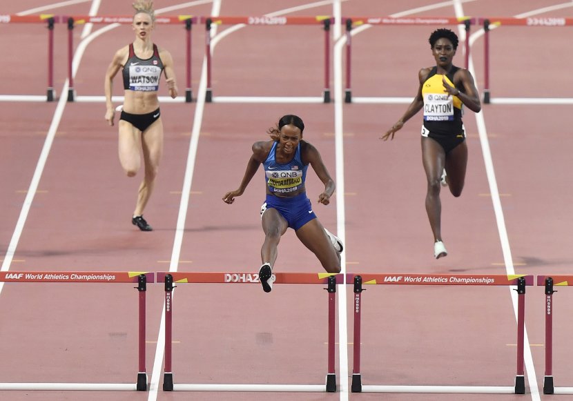 Dalila Muhamad, 400m prepone svetski rekord, Doha 2019 Dalila Muhamad, 400m prepone svetski rekord, Doha 2019