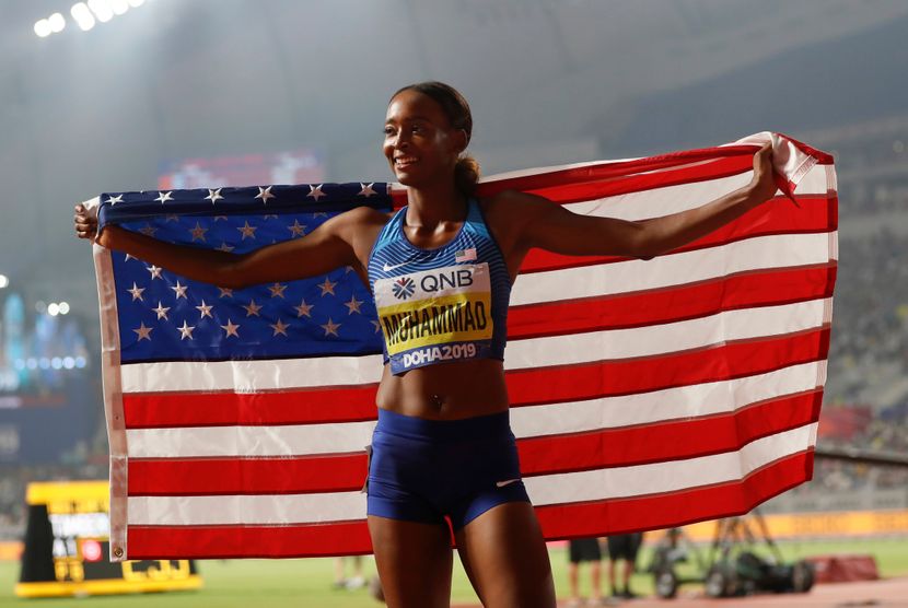 Dalila Muhamad, 400m prepone svetski rekord, Doha 2019 Dalila Muhamad, 400m prepone svetski rekord, Doha 2019