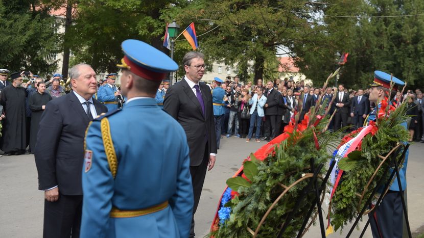 Aleksandar Vučić, predsednik Srbije, polaganje venaca, Armen Sarkisijan Aleksandar Vučić, predsednik Srbije, polaganje venaca, Armen Sarkisijan