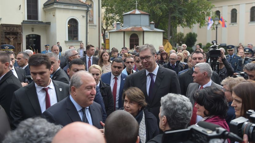 Aleksandar Vučić, predsednik Srbije, polaganje venaca, Armen Sarkisijan Aleksandar Vučić, predsednik Srbije, polaganje venaca, Armen Sarkisijan