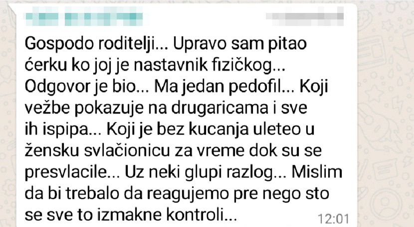 Pedofilija, nastavnik fizičkog u Medicinskoj školi na Zvezdari. Pedofilija, nastavnik fizičkog u Medicinskoj školi na Zvezdari.