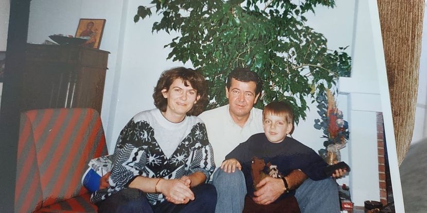 Jovan Škrbić, dečak, grčka porodica