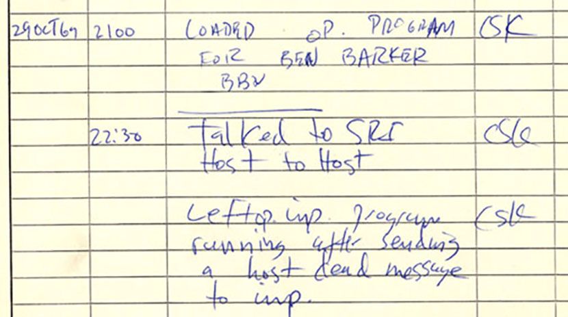 The first internet message ever sent was The first internet message ever sent was