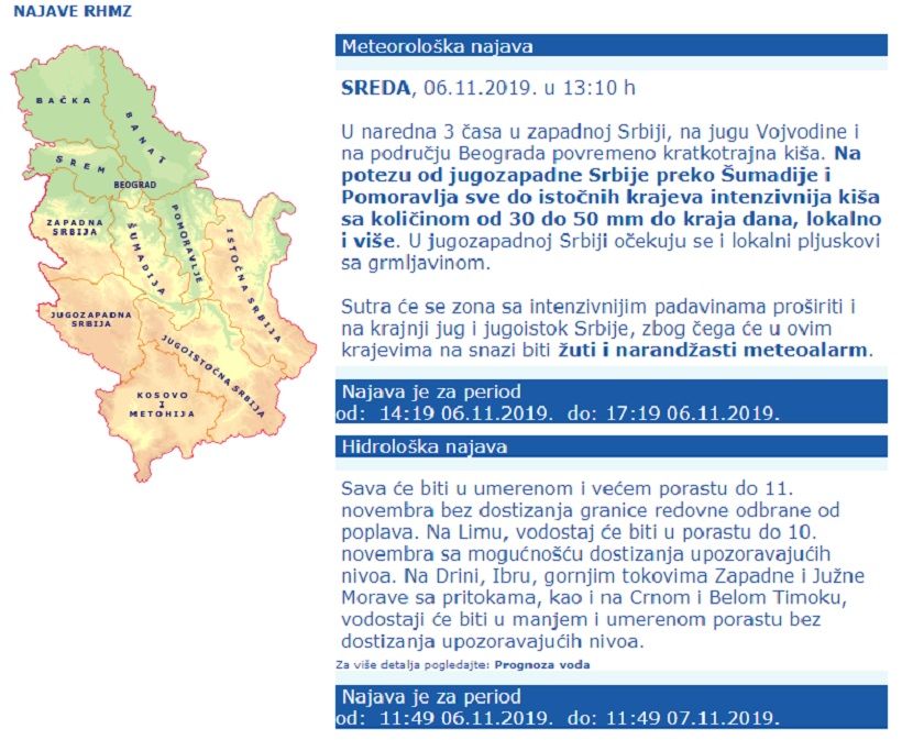 Upozorenje na poplavu Upozorenje na poplavu