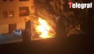 Zapaljen "mercedes" na parkingu u Novom Sadu usred noći: Istraga je u toku