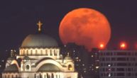Snimak iznad Hrama Svetog Save o kojem svi pričaju: Crveni Mesec se uzdigao u nestvarnoj veličini
