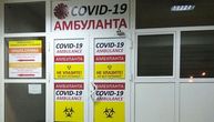 Pozarevac ambulance making sure nobody comes in: To top it off, they display the biohazard symbol