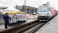 A train carrying medical equipment from China arrives in Serbia