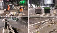 Dumpsters, police cars set on fire, broken store windows, garbage: Belgrade after protest