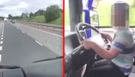 Policija hitno traži ovog čoveka: Pustio dete da vozi kamion nasred auto-puta!