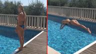Voditeljka RTS-a Olivera Jovićević pokazala zgodno telo u kupaćem, tek da vidite profi skok u bazen