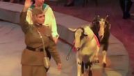 Nacistički simboli tokom tačke u cirkusu u Rusiji: Majmun u naci uniformi, koze sa znakom svastike