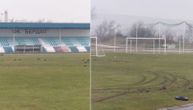Arrogant driver uses his BMW to destroy football pitch and cause damage worth 1.6 million