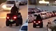 Snimak zbog kog se Beograd čudi: Dete nasred opasne ulice vozi auto, a muškarac ga prati na kvadu