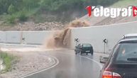 Bujica se preliva preko zida na auto-putu: Kiša napravila problem na jugu
