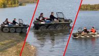 Hit snimak: Srđan Đoković vozi amfibiju na jezeru, pravi krugove na suvom i na vodi
