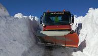 This road on Mt. Golija has been covered in snow for days: "Blizzards here reduce visibility to nothing"