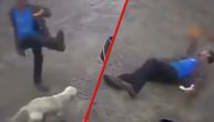Karma mu se obila o glavu: Pijanac krenuo nogom na psa, završio na betonu