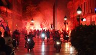 Incredible scenes as Red Star fans march through Belgrade, drive on motorcycles celebrating trophy
