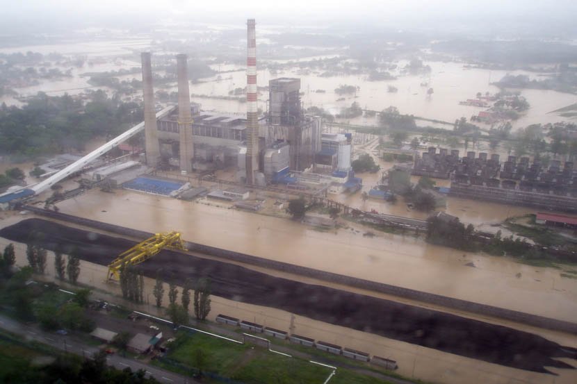 Obrenovac iz vazduha, poplava, nevreme, kiša, poplave u Srbiji