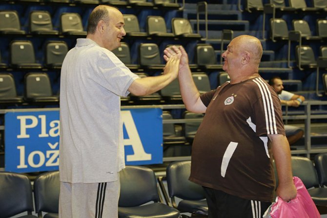 KK Partizan, trening, Duško Vujošević, Miša Tumbas