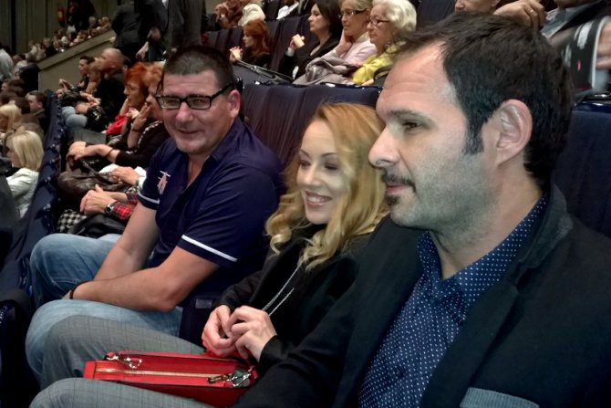 Premijera filma Nikite Mihalkova u Sava Centru, Aleksandar Srećković Kubura i supruga Marija Savić Srećković