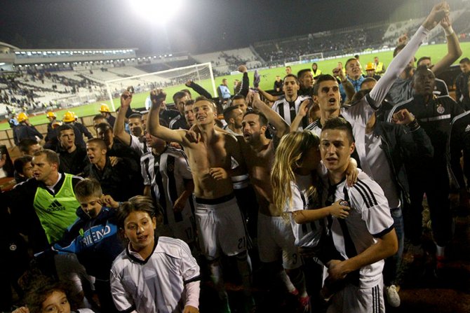 FK Partizan - FK Crvena zvezda, Slavlje igrača FK Partizana