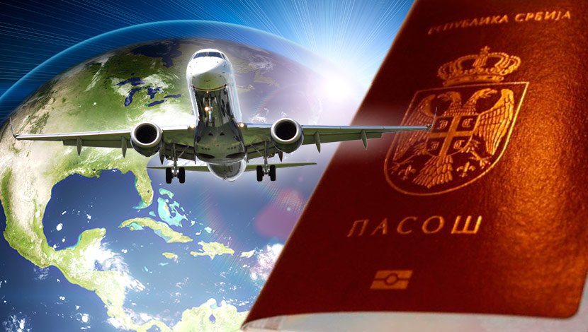 Srpski pasoš, avion, Srbija, svet